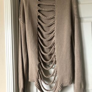 Super cute open back sweater